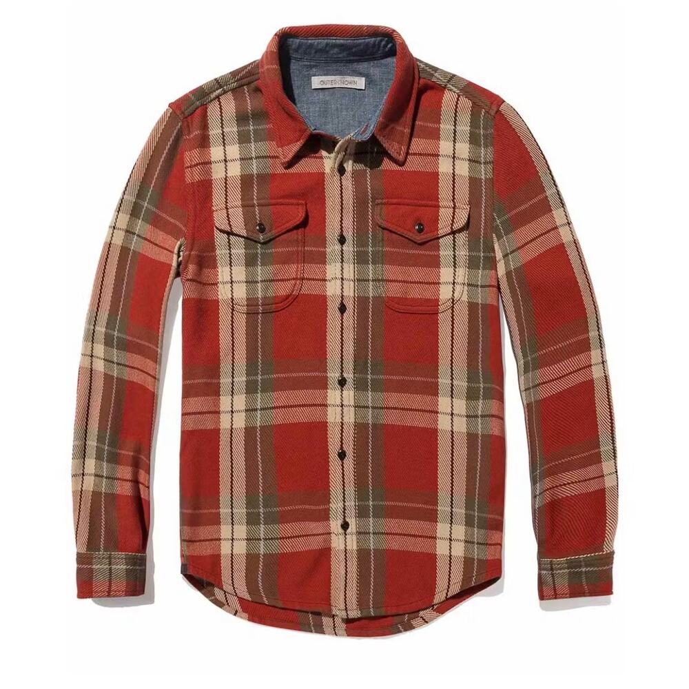 Outerknown Button Front Blanket Shirt Paprika Bodega Plaid Small